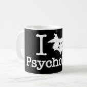 I Herz (Rorschach Inkblot) Psychologie Kaffeetasse (Vorderseite Links)