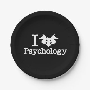 I Herz (Rorschach Inkblot) Psychologie Pappteller
