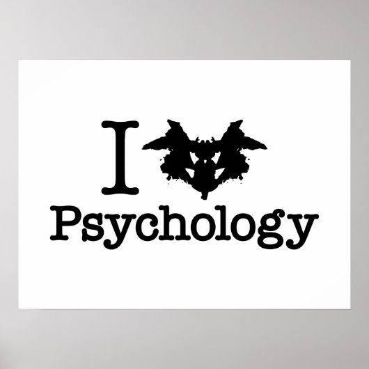 I Herz (Rorschach Inkblot) Psychologie Poster (Vorne)