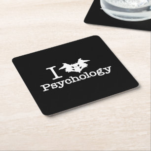 I Herz (Rorschach Inkblot) Psychologie Rechteckiger Pappuntersetzer