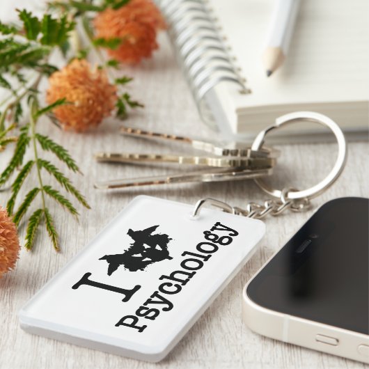 I Herz (Rorschach Inkblot) Psychologie Schlüsselanhänger (Vorderseite rechts)