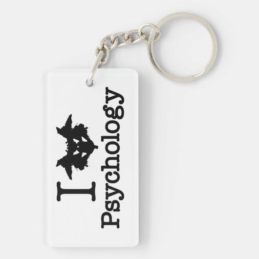 I Herz (Rorschach Inkblot) Psychologie Schlüsselanhänger (Rückseite)