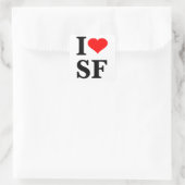I Herz San Francisco Quadratischer Aufkleber (Tasche)