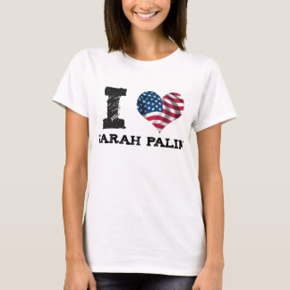I Herz Sarah Palin (US-Flagge) T-Shirt