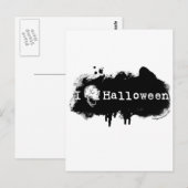 I (Herz-Schädel Halloween) Postkarte (Vorne/Hinten)