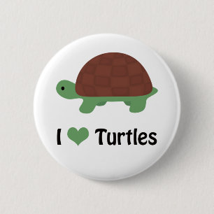 I Herz Schildkröten Niedlichen Kleiner Cartoon Sc Button