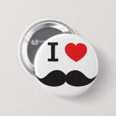 I Herz-Schnurrbart Button (Vorne & Hinten)