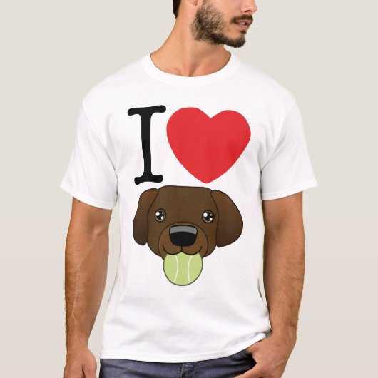 I Herz-Schokoladen-Labrador-T - Shirt (Vorderseite)