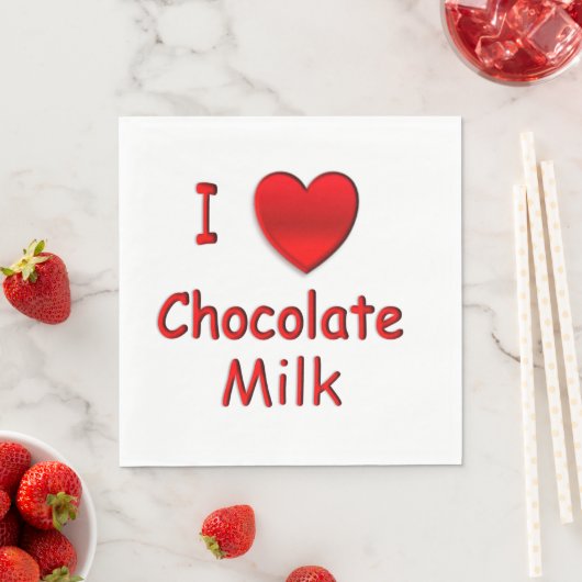 I Herz Schokoladenmilch Serviette (Beispiel)