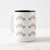 I Herz-Schuh-Muster-Schuh-Zitat-Tasse Zweifarbige Tasse (Vorderseite Links)