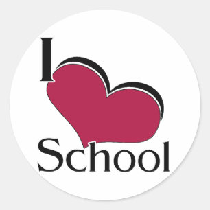 I "Herz-Schule" Runder Aufkleber