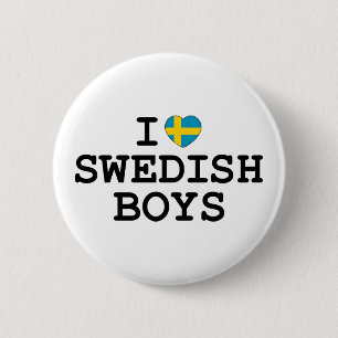 I Herz-Schwede-Jungen Button