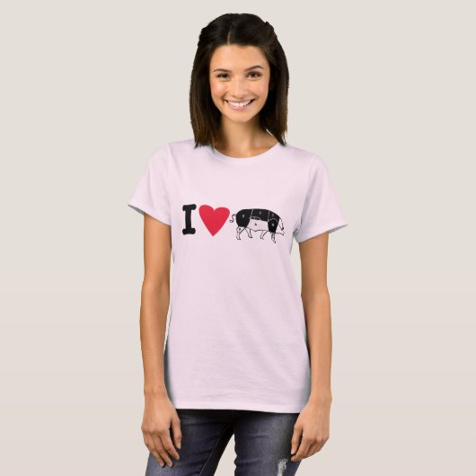 i Herz Schweinetee T-Shirt (Vorne ganz)