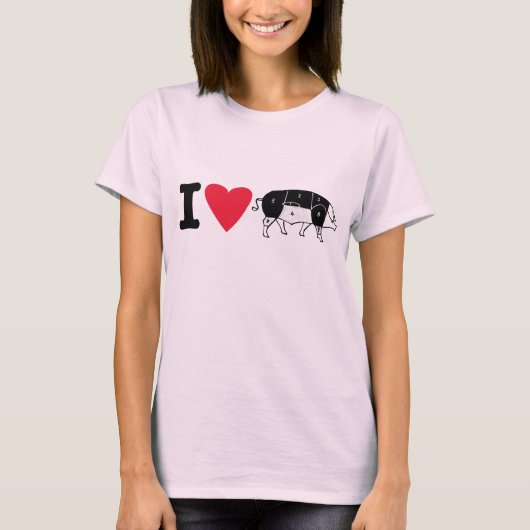i Herz Schweinetee T-Shirt (Vorderseite)