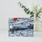 I Herz Sea Otters Postkarte (Stehend Vorderseite)