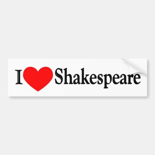 I Herz Shakespeare Autoaufkleber (Vorne)