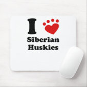 I Herz-Sibirier-Huskies Mousepad (Mit Mouse)