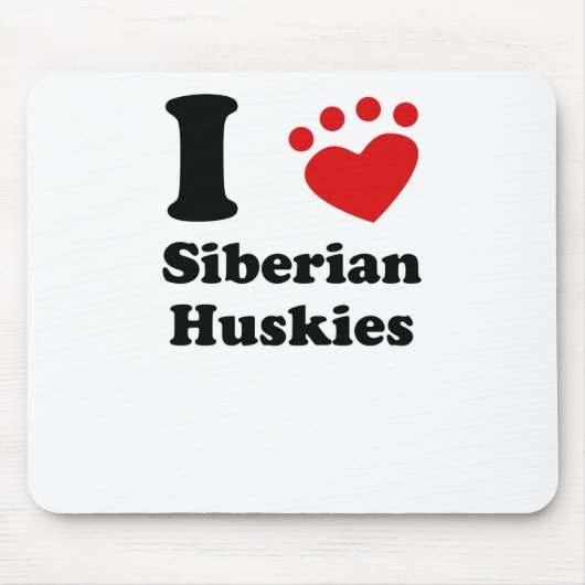 I Herz-Sibirier-Huskies Mousepad (Vorne)
