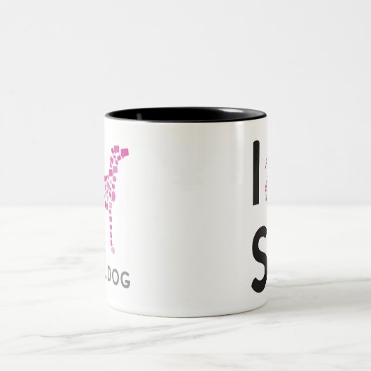 I Herz-SozialhundeTasse Zweifarbige Tasse (Mittel)
