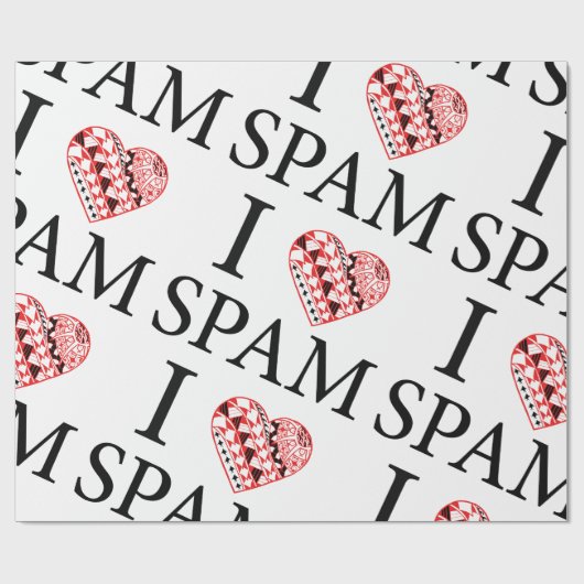 I Herz Spam Geschenkpapier (Flach)