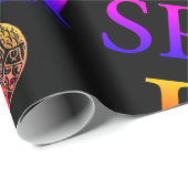 I Herz Spam schwarzes Ombre II Geschenkpapier (Rolleneckpunkt)