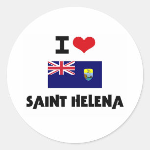 I HERZ ST. HELENA RUNDER AUFKLEBER