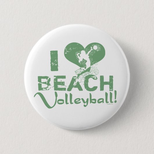 I Herz-Strand-Volleyball Button (Vorderseite)