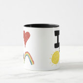 I Herz Sunshines und Regenbogen Tasse (Zentrum)