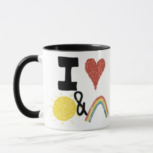 I Herz Sunshines und Regenbogen Tasse