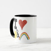 I Herz Sunshines und Regenbogen Tasse (Vorderseite Links)