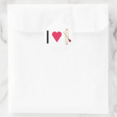 I Herz SUP Runder Aufkleber (Tasche)