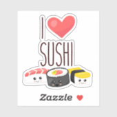 i Herz Sushi Zitat rollt Sashimi Surimi Essen Aufkleber (Blatt)