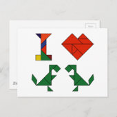 I Herz T-Rex (Tangramosaurus Rex) Postkarte (Vorne/Hinten)