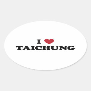 I Herz Taichung Taiwan Ovaler Aufkleber