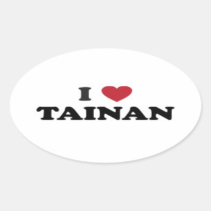 I Herz Tainan Taiwan Ovaler Aufkleber