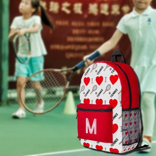 I Herz-Tennis-Muster Bedruckter Rucksack