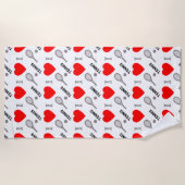 I Herz-Tennis-Muster Strandtuch (Vorderseite)