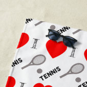 I Herz-Tennis-Muster Strandtuch (Beispiel)