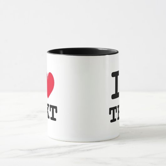 I Herz Text Logo Vorlage Kaffee Tasse Geschenk (Zentrum)