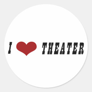 I Herz-Theater-Aufkleber Runder Aufkleber