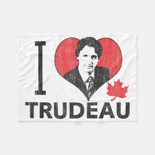I Herz Trudeau Fleecedecke (Vorderseite (Horizontal))