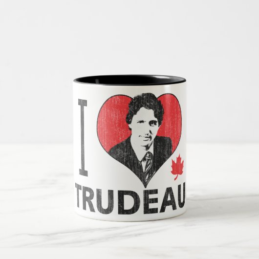 I Herz Trudeau Zweifarbige Tasse (Mittel)