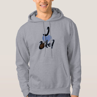 I Herz Uke Blau umrissener Hoodie