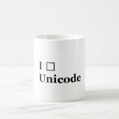 I (Herz) Unicode Kaffeetasse (Mittel)
