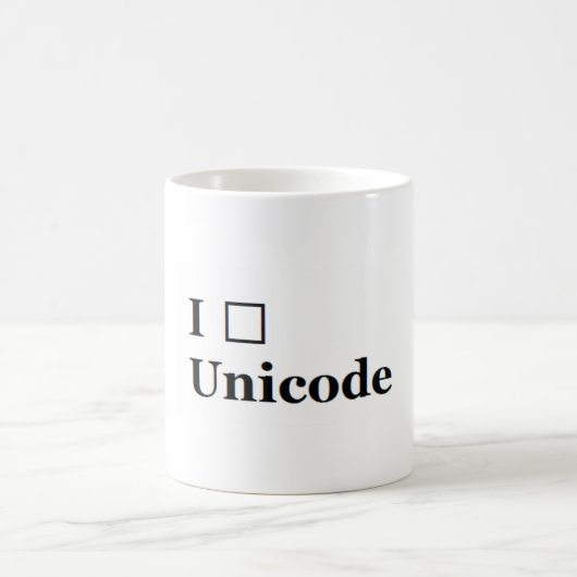 I (Herz) Unicode Kaffeetasse (Mittel)