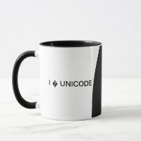 I (Herz) UNICODE Tasse (Black&White)