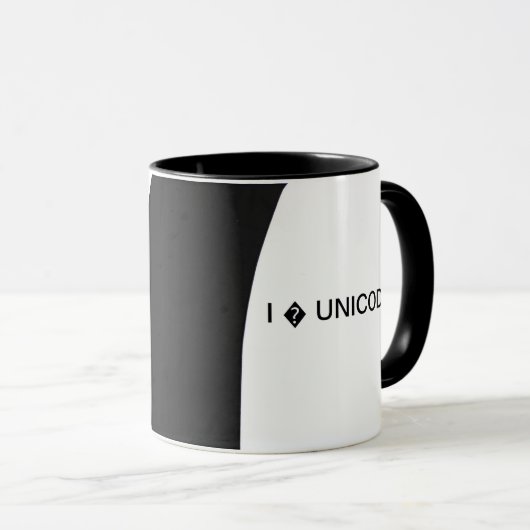 I (Herz) UNICODE Tasse (Black&White) (VorderseiteRechts)