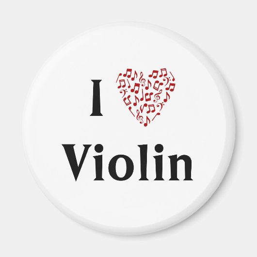 I Herz-Violine - Musikinstrument Magnet (Vorne)