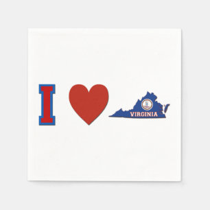 I Herz Virginia Paper Party Napkins Serviette