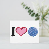 I Herz-Volleyball Postkarte (Stehend Vorderseite)